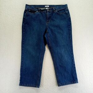 Liz & Co Womens Jeans Size 14 Blue Denim Straight Leg Crop